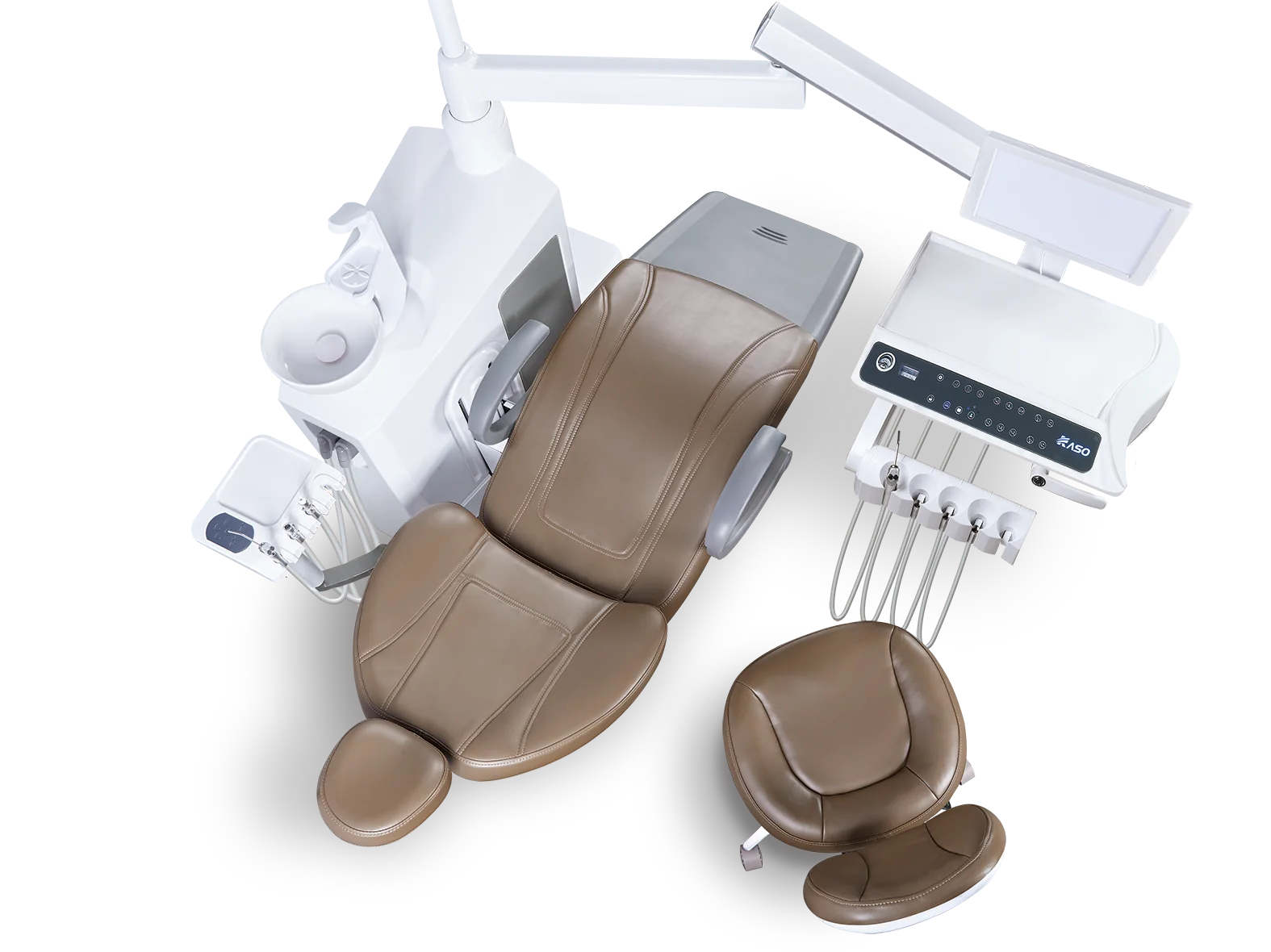 KS-R1 dental unit top view with dentist stool